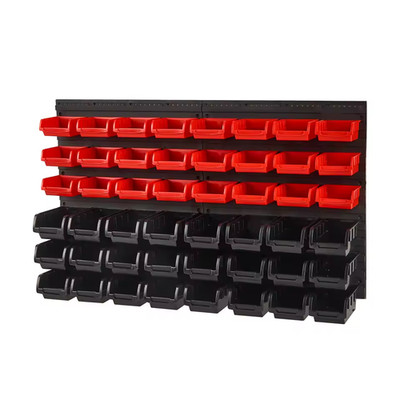 48PCS Wall Mounted Parts Storage Bins Garage Tool Organizer for Screws Nuts