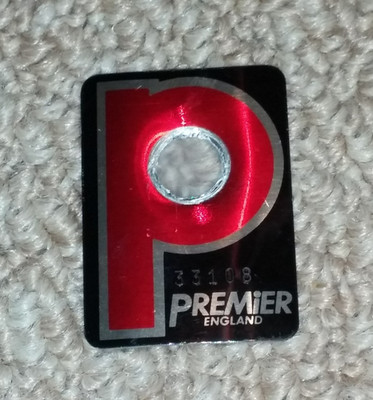 Vintage Premier Drum Badge c/w Serial Number (457)