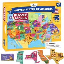 United States Puzzle for Kids Ages 4-8 87 Large USA 27'' x 20'', Usa Map