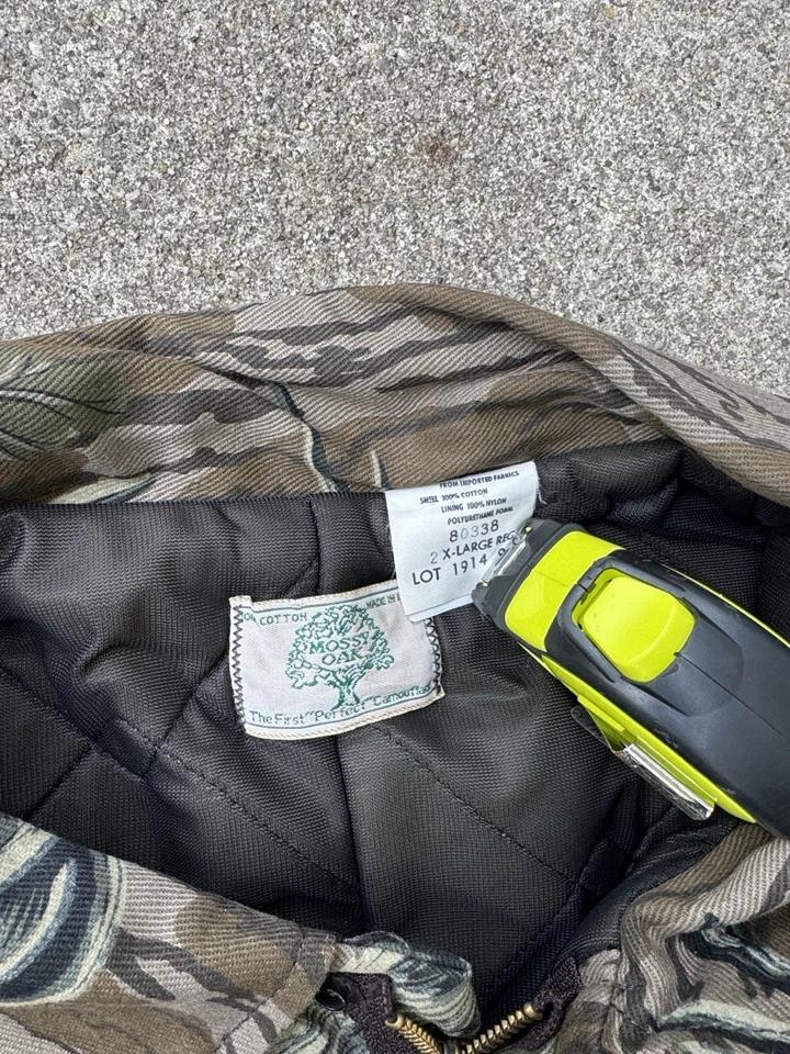 Vintage 80s Mossy Oak Full Foliage Camo Hunting Bottomland Coveralls Talon Lined - Image 4 of 4