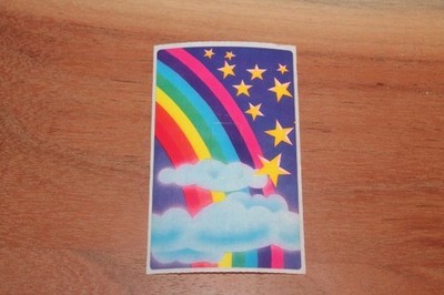 Vintage 1983 Lisa Frank Switchplate Sticker Rainbow Stars Clouds 
