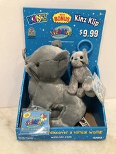 Webkinz Charcoal Cat With Bonus  Kinz Klip With 2 Online Code Cards