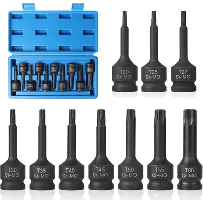 Innen Torx Steckschlüssel Set 1/2 Zoll T20 T25 T30 T35 T40 T45 T50 T55 T60 Sc...