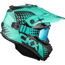 CKX Titan Original Helmet Trail and Backcountry Viper with 210 Goggles Turquoise
