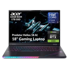 Acer Predator Helios 18 AI Gaming Laptop GeForce RTX 5080 32GB 1TB Refurbished