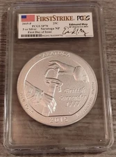 2015P- Saratoga National Park- 5 oz- First Strike- PCGS SP70- Ed Moy- Pop 368