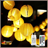 LED Lampions Lichterkette AußEn 10M 50LED Erweiterbar Mit Fernbedienung Timer