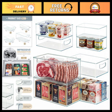 8-Pack Stackable Freezer Organizer Bins - Clear Storage Bins for Fridge, Pantry
