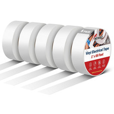 White Electrical Tape 1 in X 66Ft 10 Pack, Industrial Grade UL/CSA Listed 7 Mil