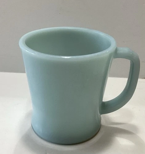 Vintage Delphite Blue Fire King Glass D-Handle Coffee Mug Anchor Hocking