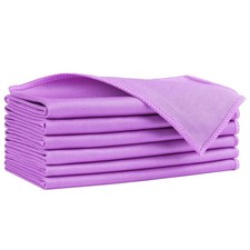 HOMEXCEL Microfiber Glass Cleaning Cloths 6 PK, Lint 14 x 16 Inch, Purple