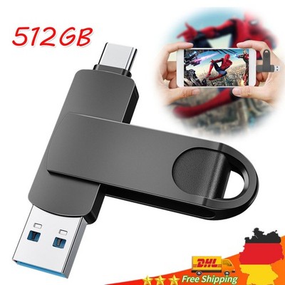 512GB 2 in 1 USB 3.1 Type C Dual OTG Flash Drive Speicherstick USB Memory Stick