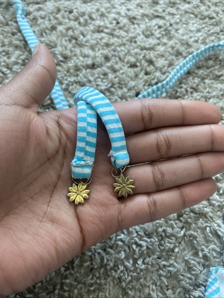 Traje de baño Jessica Simpson de una pieza para mujer talla M cuello festoneado azul a rayas Foto 4 de 4