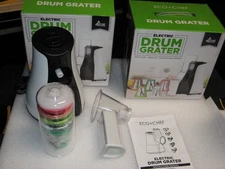Lot of 2 ECO + CHEF 5-In-1 Electric Drum Grater with 5 Blades - New in Box
