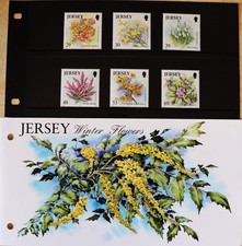 Jersey Stamps: Jersey "Winter Flowers" MNH Presentation Pack 6v Mint Set 2003