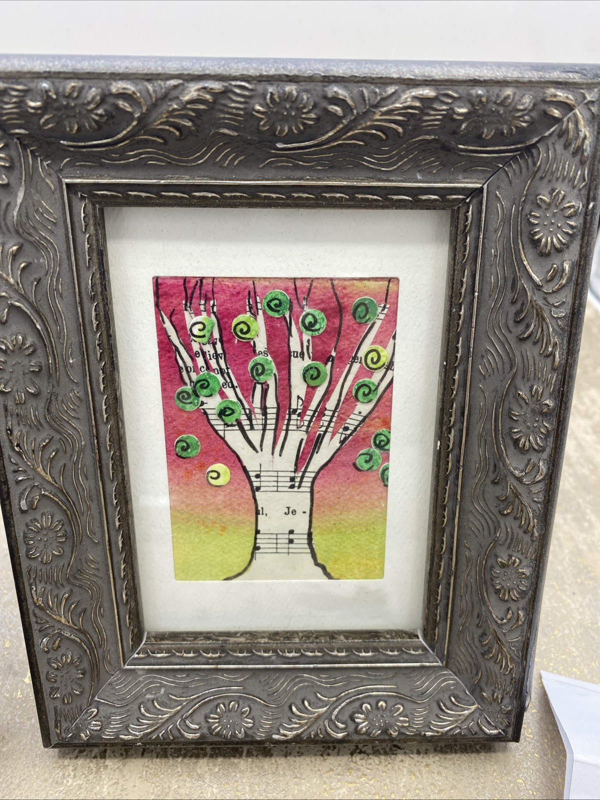 Lot of 2 Music Note Theme  Pictures 5”X 7” Tree & Flowers