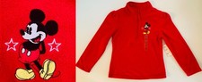 Disney Store Girls Mickey Mouse Fleece Pullover Half Zip Embroidered Sz 5/6 NWT