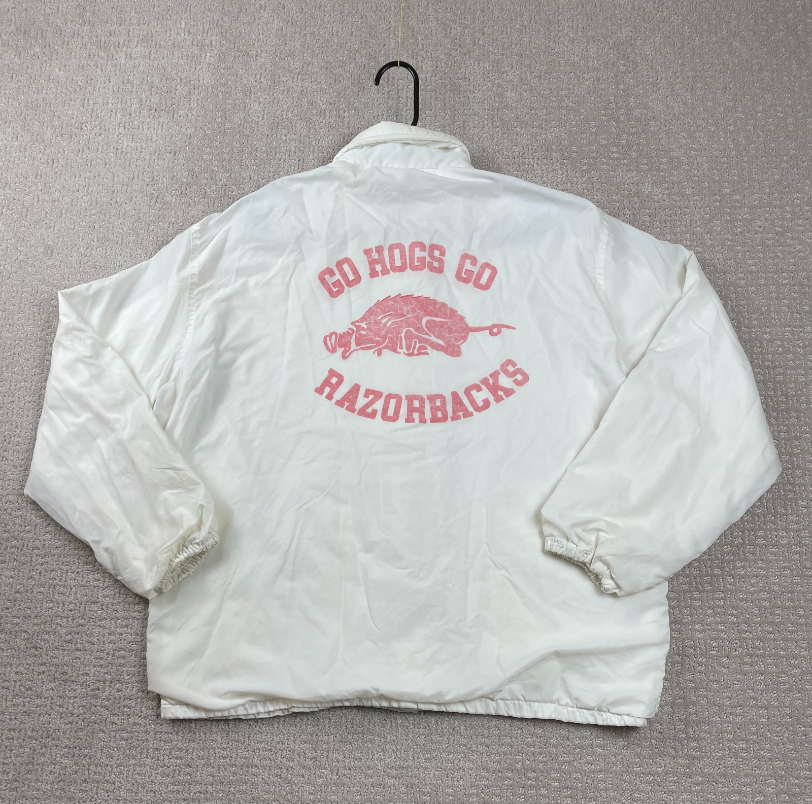 Vintage 60s Arkansas Razorbacks Jacket Mens Large Dunbrooke Snap Up Busch Beer