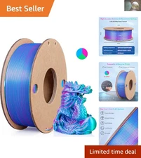 Multi-Color Silk PLA 3D Printing Filament - 1.75mm 250g Rose Red, Blue & Green