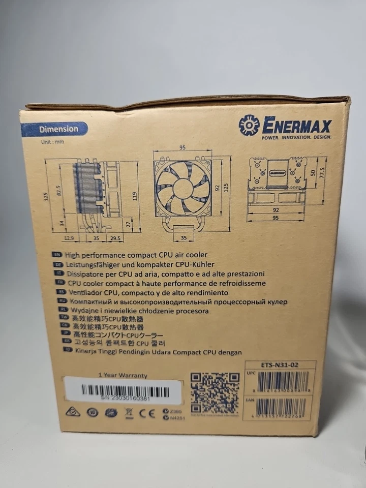Enermax ETS-N31 High Performance CPU Air Cooler 130W TDP Intel AMD - Image 3 of 4