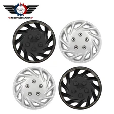 4PCS 14 Inch Wheel Hub Caps Silver Snap On For R14 Tire & Rim Wheel Covers Kit