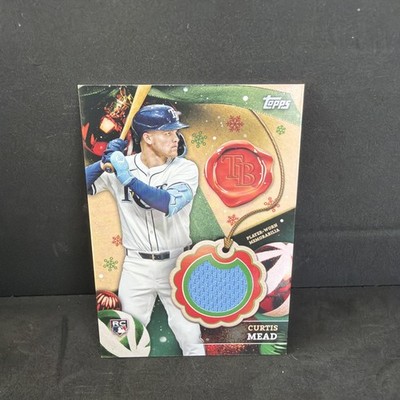 Curtis Mead 2024 Topps Holiday Rookie Relic Player Worn Card # RC-CME