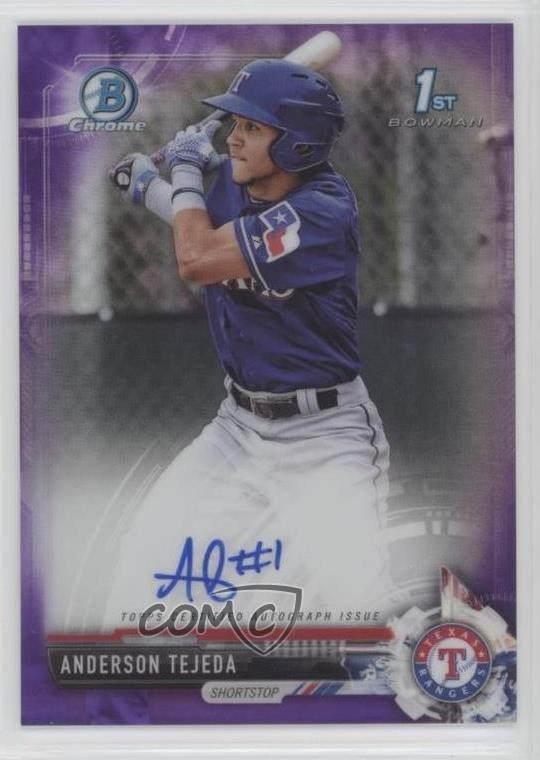 2017 Bowman Chrome Prospect Purple Refractor 74/250 Anderson Tejeda Auto 0a7
