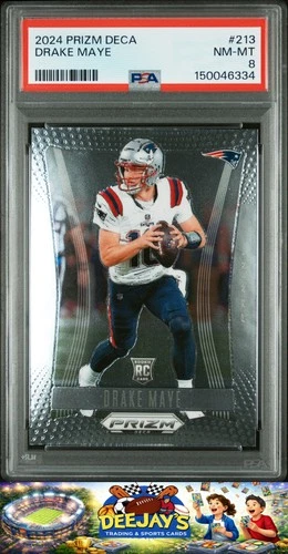 2024 Panini Prizm Deca #213 Drake Maye Deca PSA 8 New England Patriots