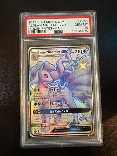 Alolan Ninetales Gx SV53/SV94 Hidden Fates Pokemon PSA 10