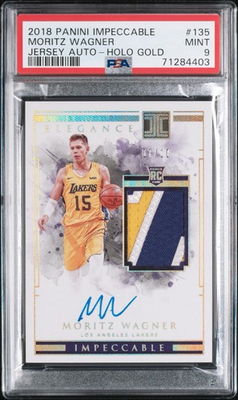 #ad #ad 2018 Moritz Wagner Impeccable GOLD On Card Auto Patch Rookie 10 PSA 9 POP 1 RC $600.00