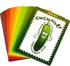 Fruit & Vegetable Food Flash Cards | 24 Educational Nutrition Facts Kids Ages 2+