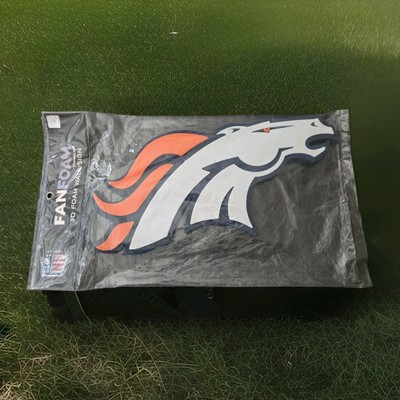 NFL Denver Broncos 3D Fan Foam Orange Blue White Logo Wall Sign 21.5'' x 11.25''
