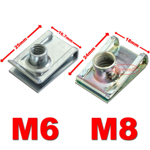 Clips flèche M6 M8 Lug cheminée écrous de vitesse fixations filetées panneaux attaches MÉTAL - Photo 1 sur 3