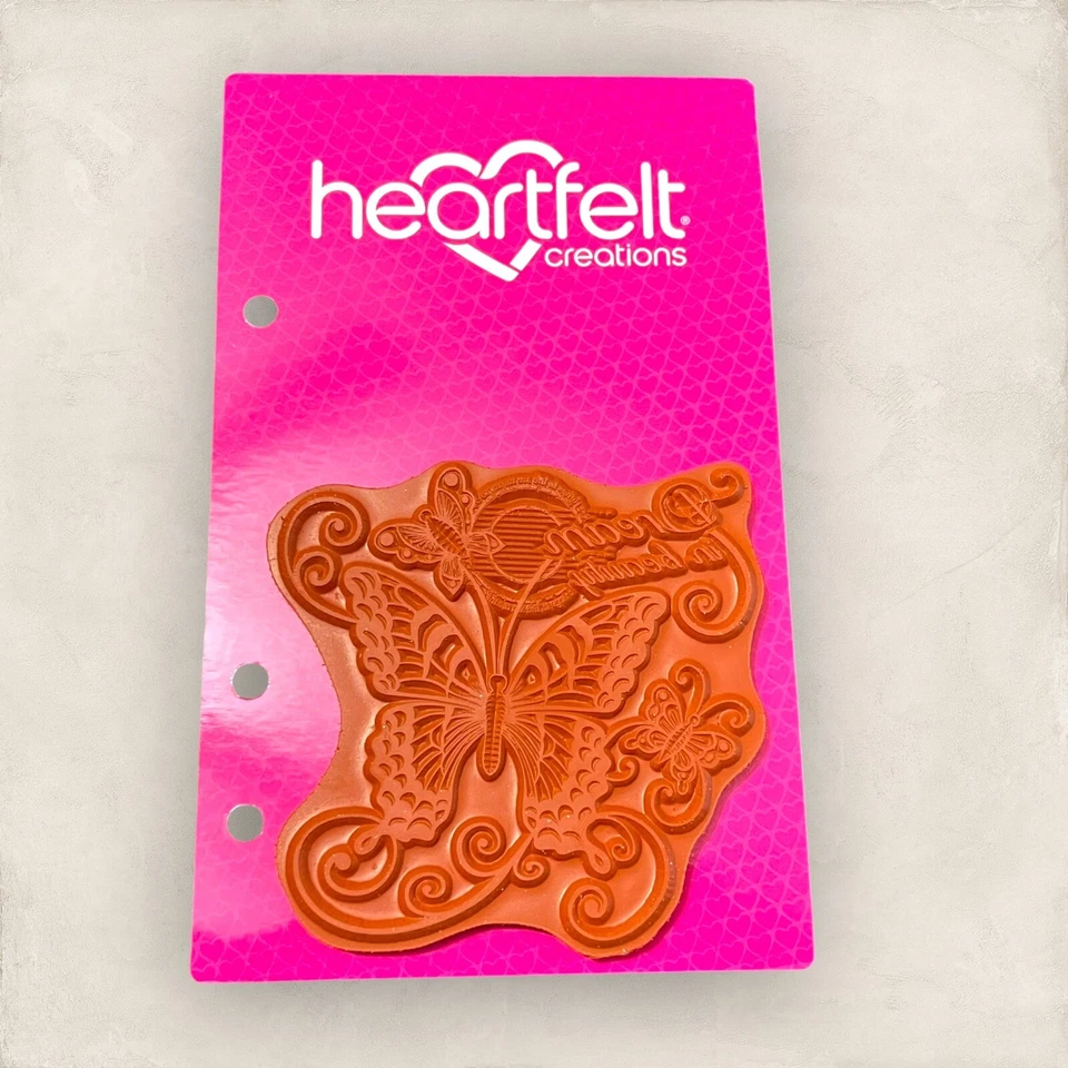 Carimbo de borracha grande Heartfelt Creations Scrapbooking - Dream in Beauty borboleta - Imagem 3 de 4