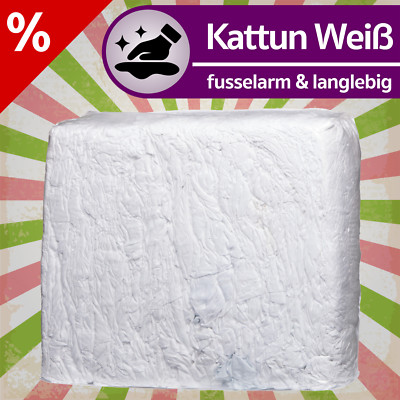 Putzlappen Kattun ''Weiß'' - 10 KG hochwertige & stabile Putzlumpen aus Baumwolle