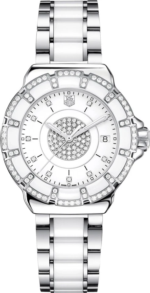 Reloj para mujer Tag Heuer Formula 1 cuarzo esfera blanca acero/cerámica WAH121D.BA0861
