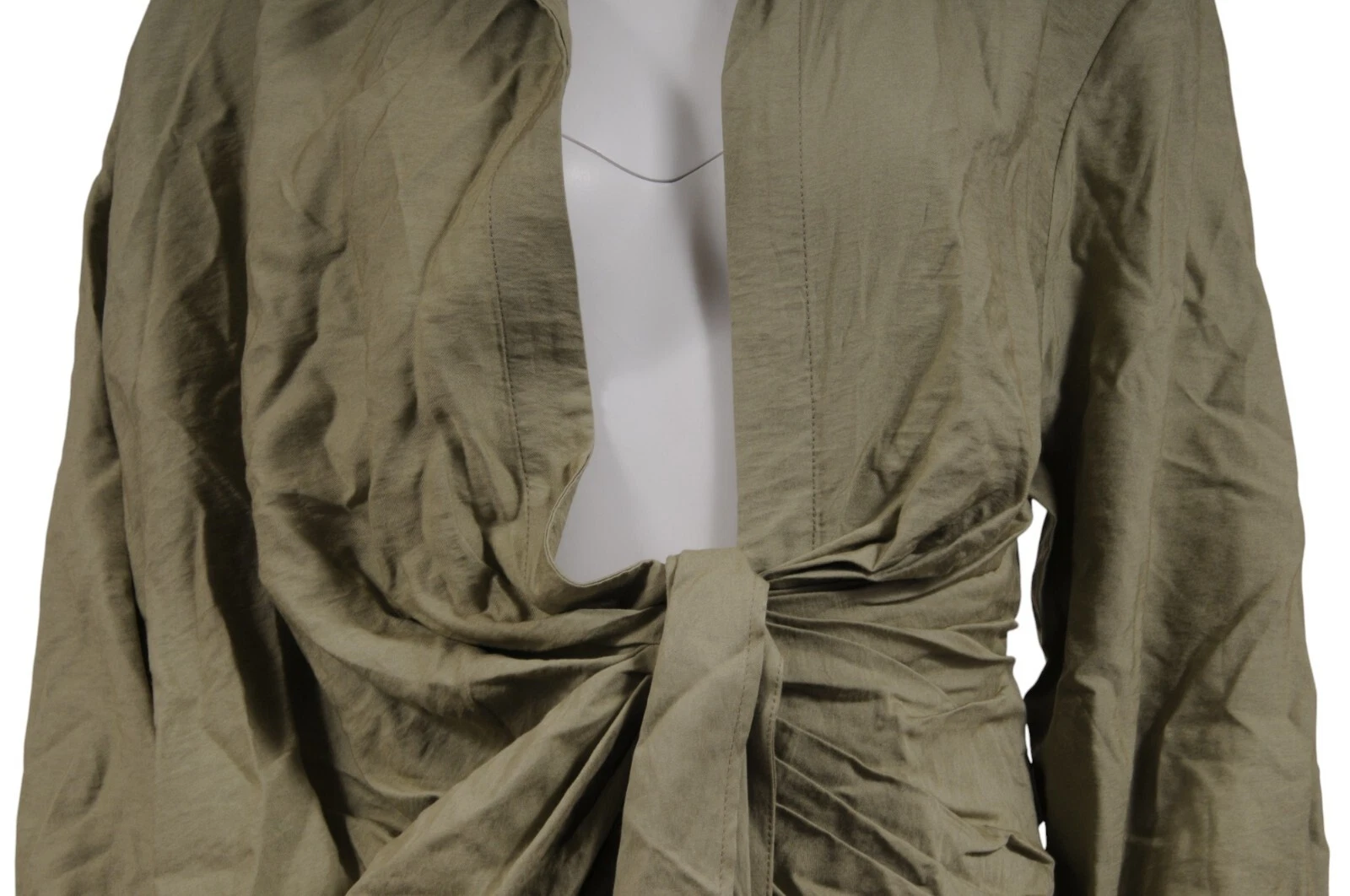 Mini abito donna Jacquemus La Robe Bahia raccolto taglia FR 40 L verde oliva