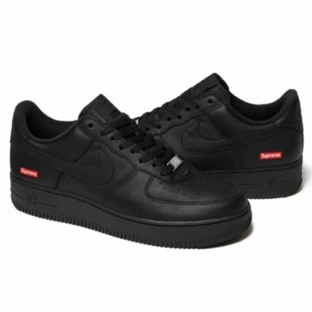 Nike Air Force 1 Low Supreme Triple Noir CU9225 001 Homme US8