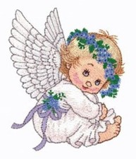 MACHINE EMBROIDERY DESIGN USB WATERCOLOR ANGELS COLLECTIO 4X4 CHRISTMAS CHILDREN