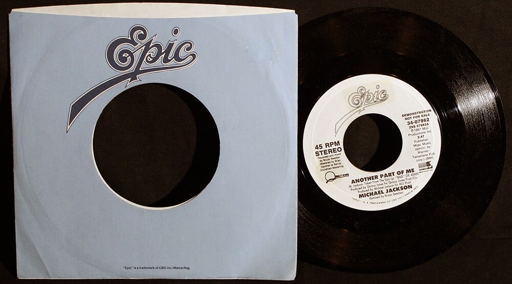 マイケルジャクソン ANOTHER PART OF ME レコード　額装 Michael Jackson-Another Part Of Me-Both Sides-Epic 34-07962-VTG