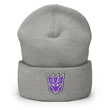 Decepticon Transformers Skullcap, One Size Fits All, Transformers Cuffed Beanie 
