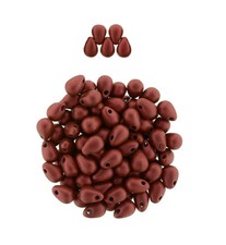 100 Matte Metallic Lava Czech Glass Tear Drop Teardrops Beads 6MM