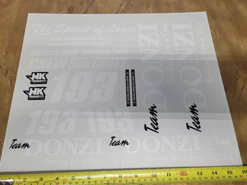 Team Donzi 193 Decals for boat for a cat or vee hull 193  r/c boat modeler - Image 2 of 4