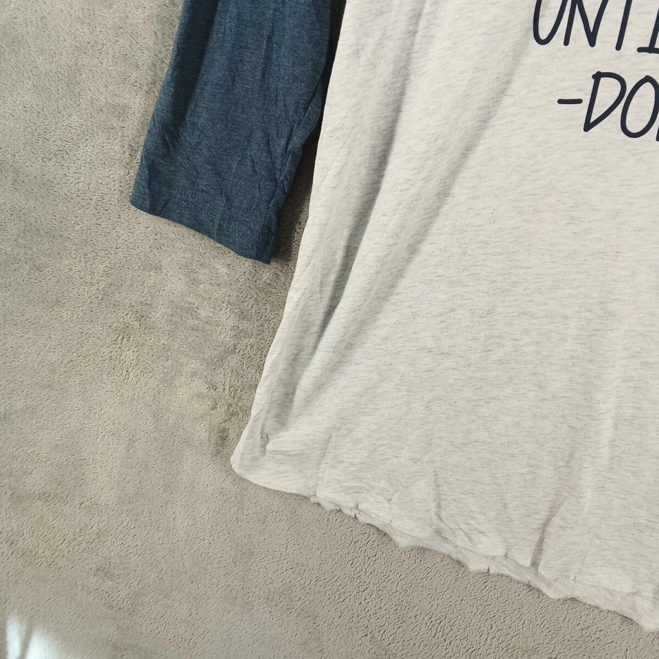 NEXT LEVEL Mujer Camiseta Raglán De Gran Tamaño Talla GRANDE (12-14) Inspiradora Dos Tonos Foto 3 de 4