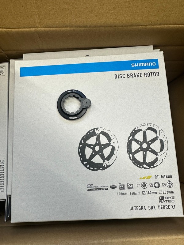 Shimano RT-MT800 Disc Rotor Center Lock Magnet Lockring, Ice Tech FREEZA 180mm