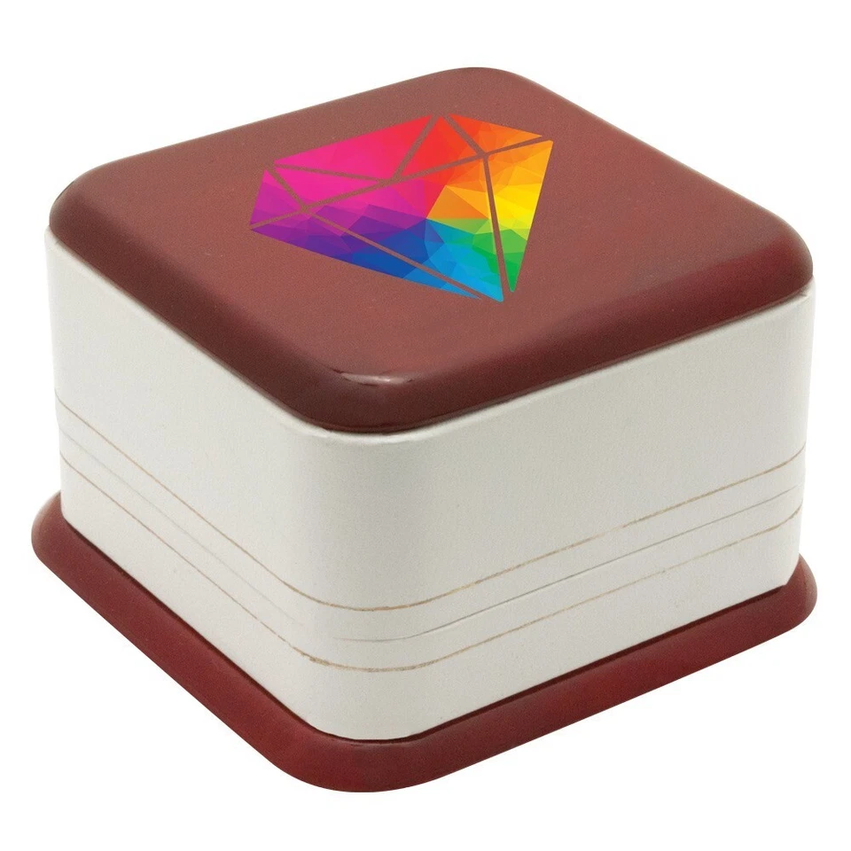 Lote de 1 cajas de regalo pendientes/colgantes de joyería de cuero sintético rojo y blanco Foto 4 de 4