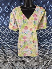 Dickies Scrub Top Pink White Red Green Yellow Chest 48" 1X Length 29"