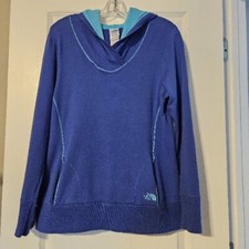 The North Face Women Sweatshirt Pullover Blue Turquoise Hoodie Size Large