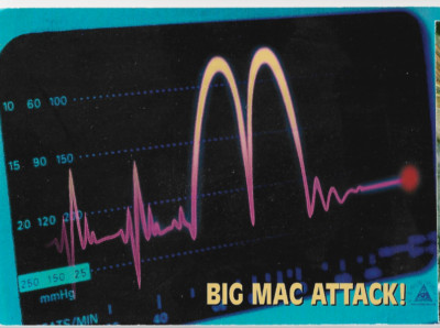 ALTE POSTKARTE: ''BIG MAC ATTACK'' ....veröffentlicht von ADBUSTERS MEDIA FOUNDATION