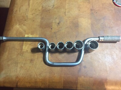 Vintage Fleet Speed Wrench 1675 W/ 6 Fleet Sockets 1/2 Drive USA Made Alloy